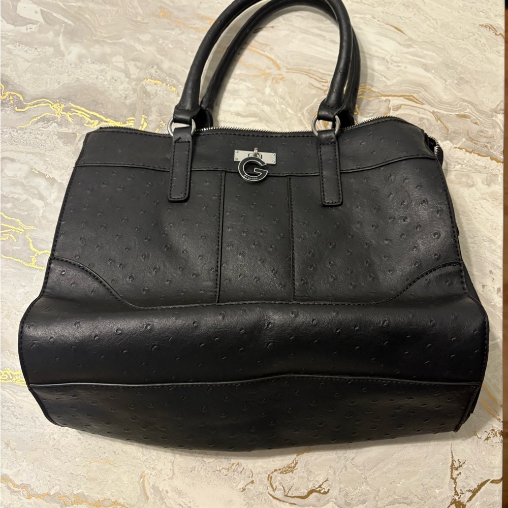 Guess Ostrich Purse Black Large 11x12